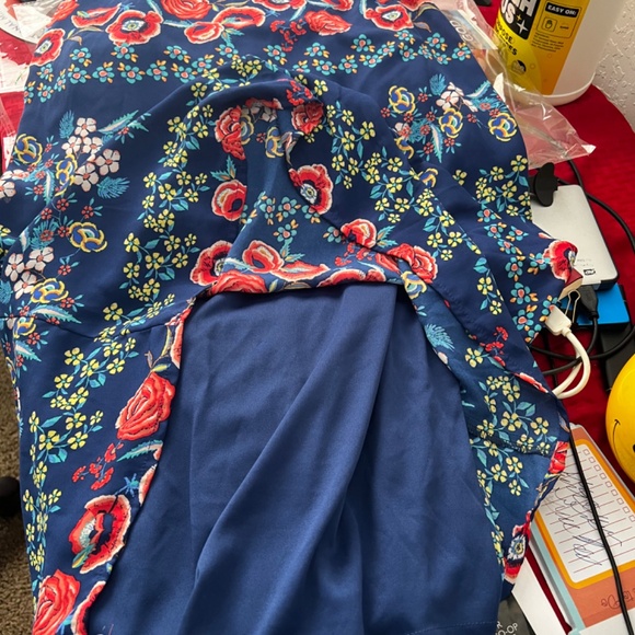 Luxology Women's Floral Mini Dress Sleeveless Keyhole Size 4 - Picture 6 of 9